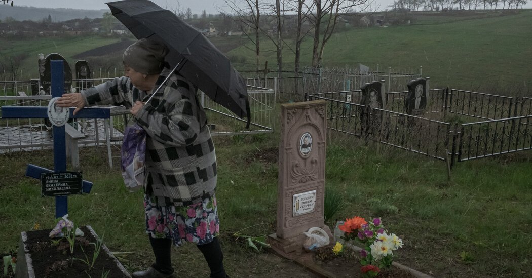 At Ukraine’s Gravesites, a Spring Ritual Hints at Renewal