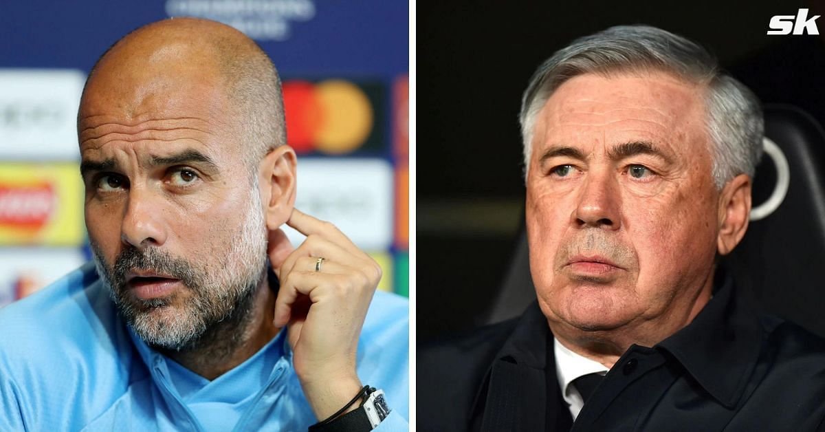 Pep Guardiola (L) and Carlo Ancelotti (R).