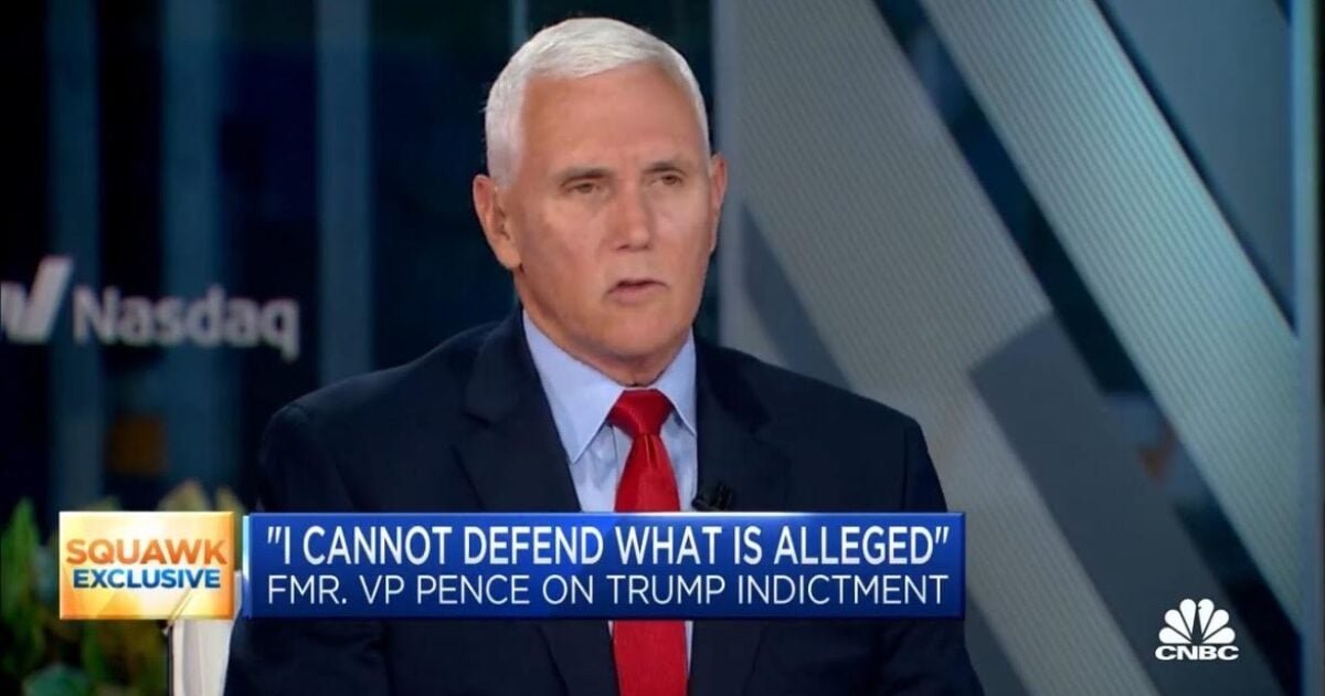 Mike Pence Says He "Cannot Defend What is Alleged" in the Federal Indictment Against Trump (VIDEO) | The Gateway Pundit | by Cristina Laila | 42