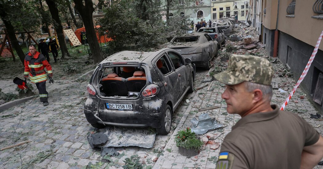 A Russian missile strike kills four people in Lviv.