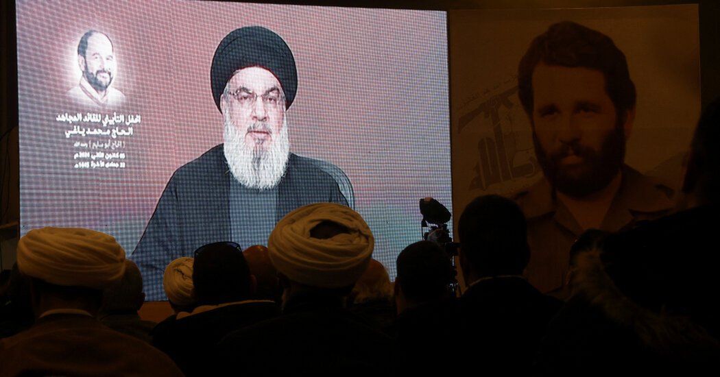 Hezbollah’s Leader Says It Would Not Negotiate Peace With Israel Until War in Gaza Ends