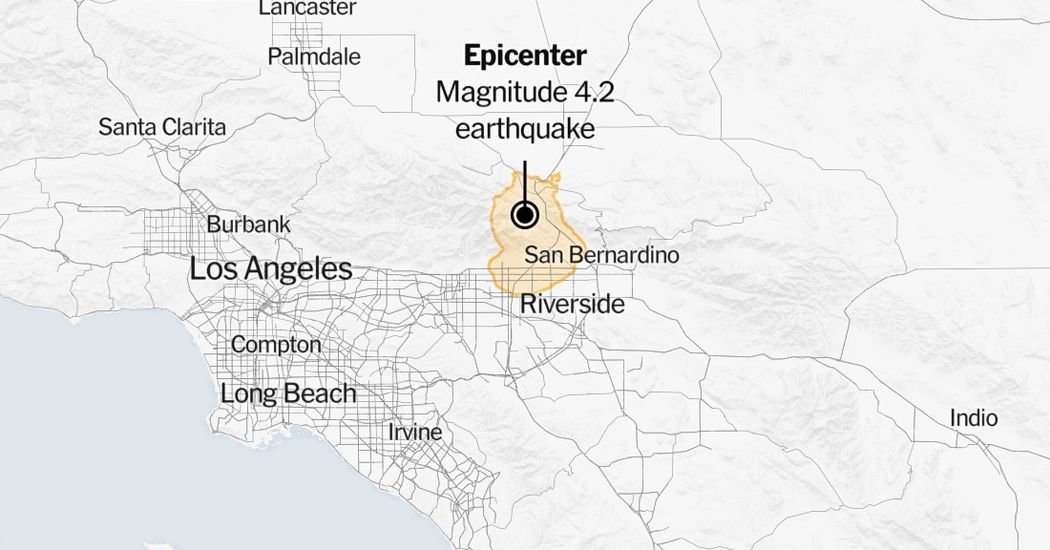 Map: 4.2-Magnitude Earthquake Strikes Southern California