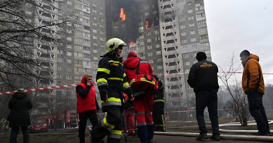 Russian Strikes Hit Ukrainian Cities at a Tense Time for Kyiv